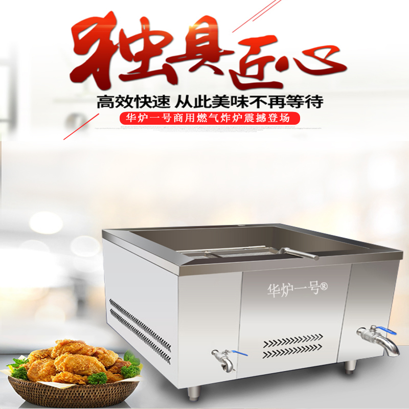 Hua Furnace No. 1 Energy Saving Gas Intelligent Control Temperature Frying Oven Fryer Fried Oil Tofu Bean Foam Double Partition Fryer