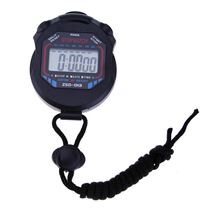 LCD Digital Stopwatch Sport Timer Stop Watch with String Mul