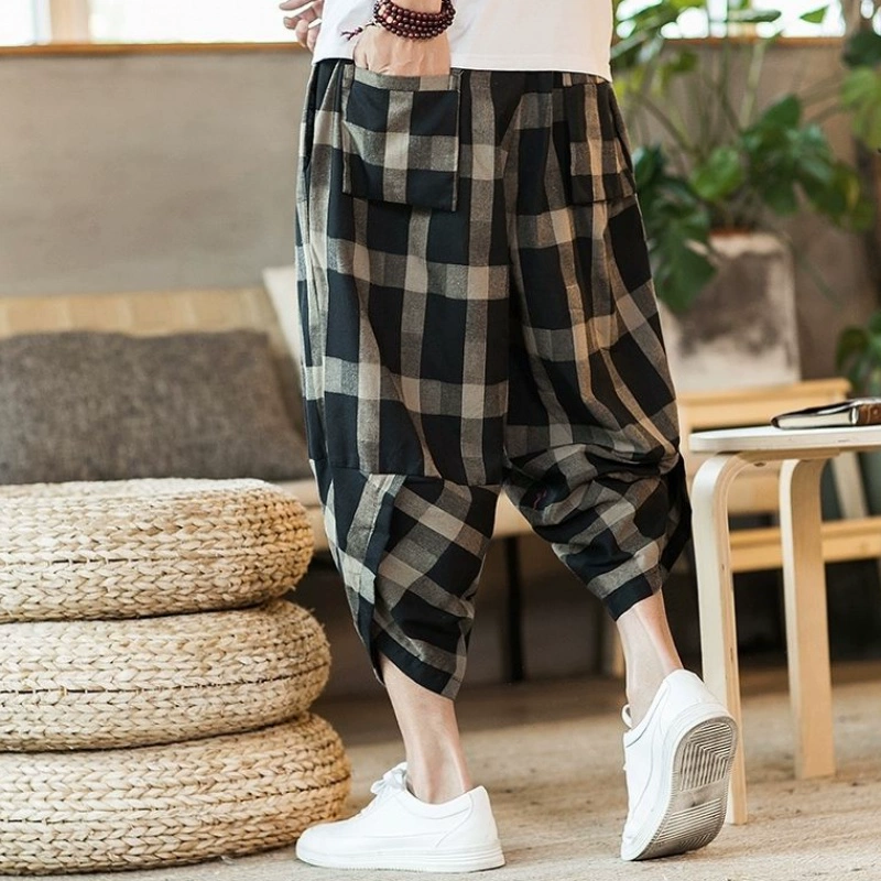 Quần short mùa hè của đàn ông thủy triều lỏng lẻo cộng với chất béo cộng với kích thước quần cắt xén quần đi biển quần ống rộng quần ống rộng quần cắt - Quần bãi biển