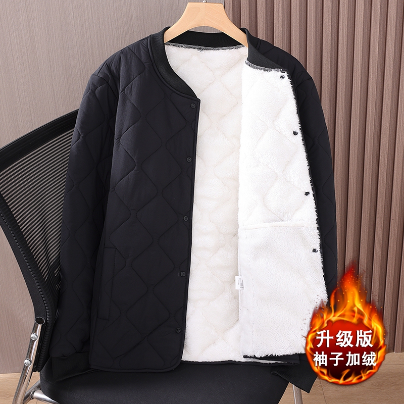 Men's Fleece-Lined Thickened Cotton Jacket, Popular down Cotton Coat for Autumn and Winter, Inner Layer, Short Warm Jacket Men's Fleece-Lined Thickened Cotton Jacket, Popular down Cotton Coat for Autumn and Winter, Inner Layer, Short Warm Jacket