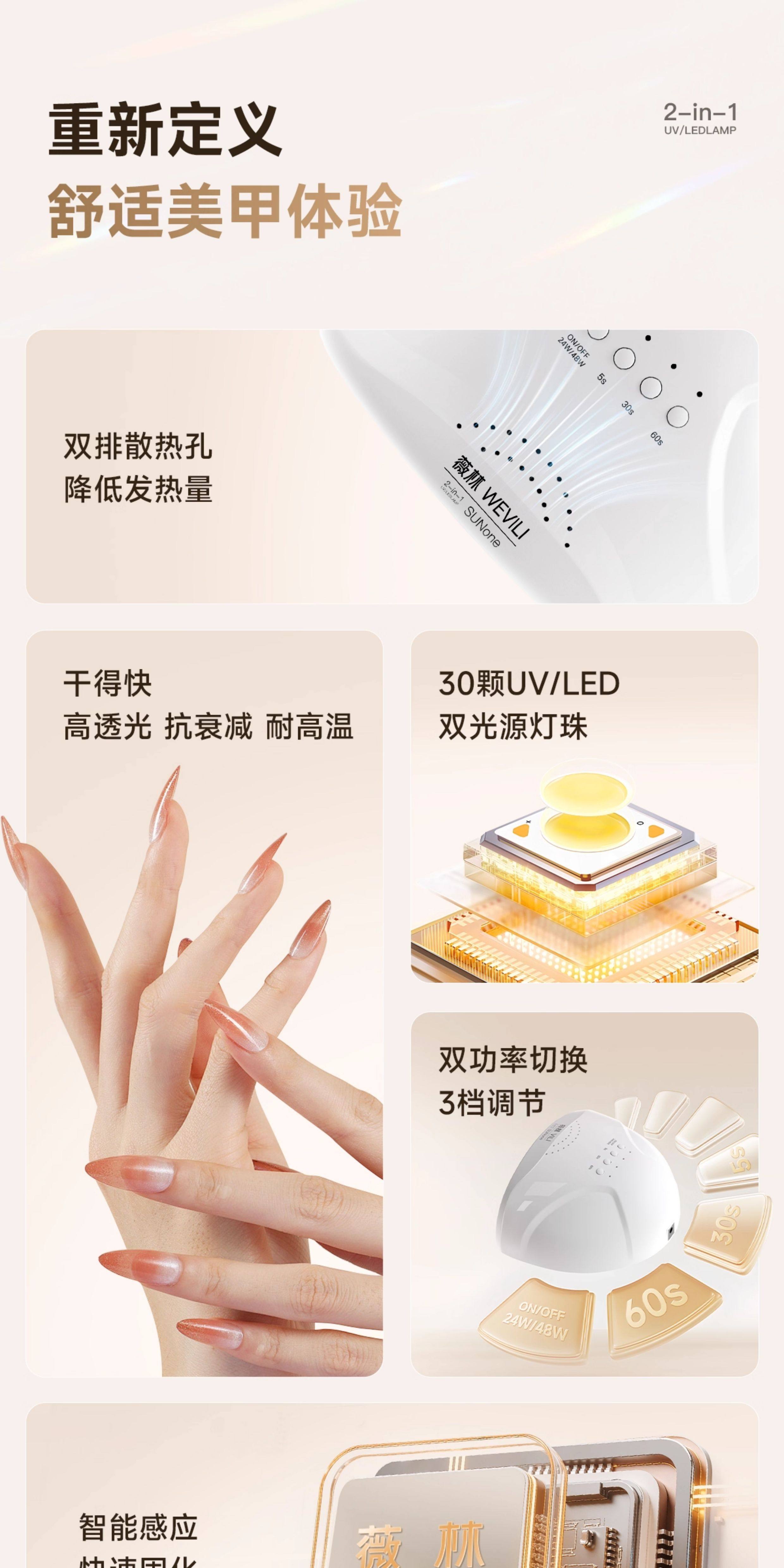 Professional UV LED Nail Lamp for Salon-Quality Home Manis - Detail image 2
