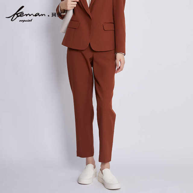 KEMAN Keman Spring and Autumn Straight Trousers Women's Professional Commuter Light Workplace Pants Mid-waist Small Legs Women