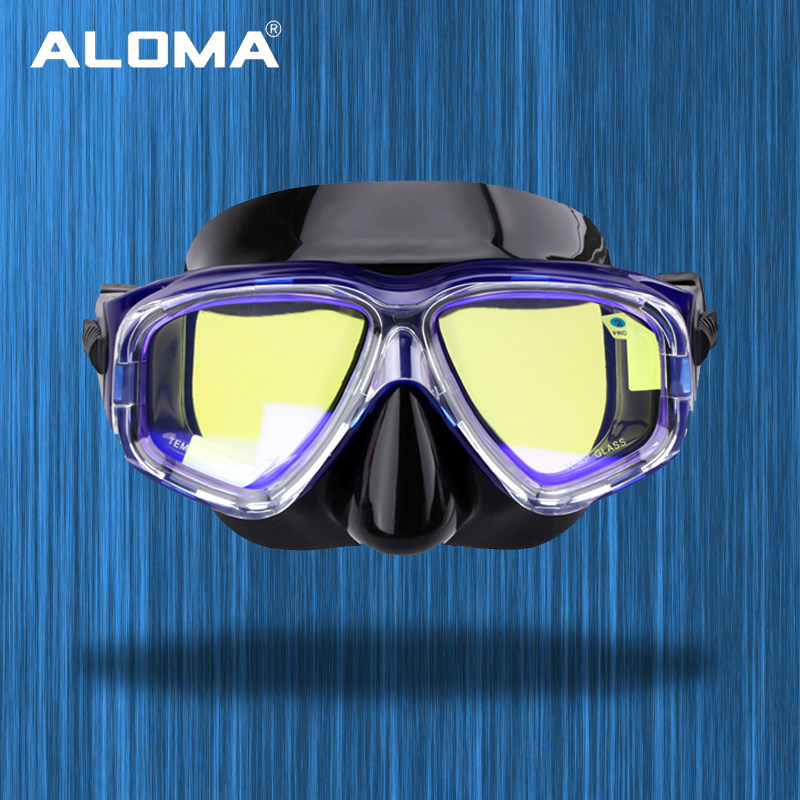 Adult large frame study swimming mirror professional snorkeling deep dive lung silicone face mirror waterproof mask can be matched with myopia