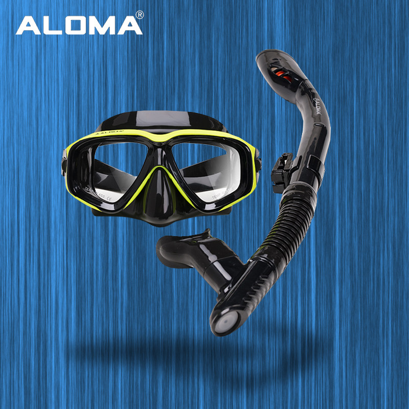 Free dive mask for high-definition dive surface mirror straw suit anti-fog waterproof snorkeling equipment (can be fitted with myopia)
