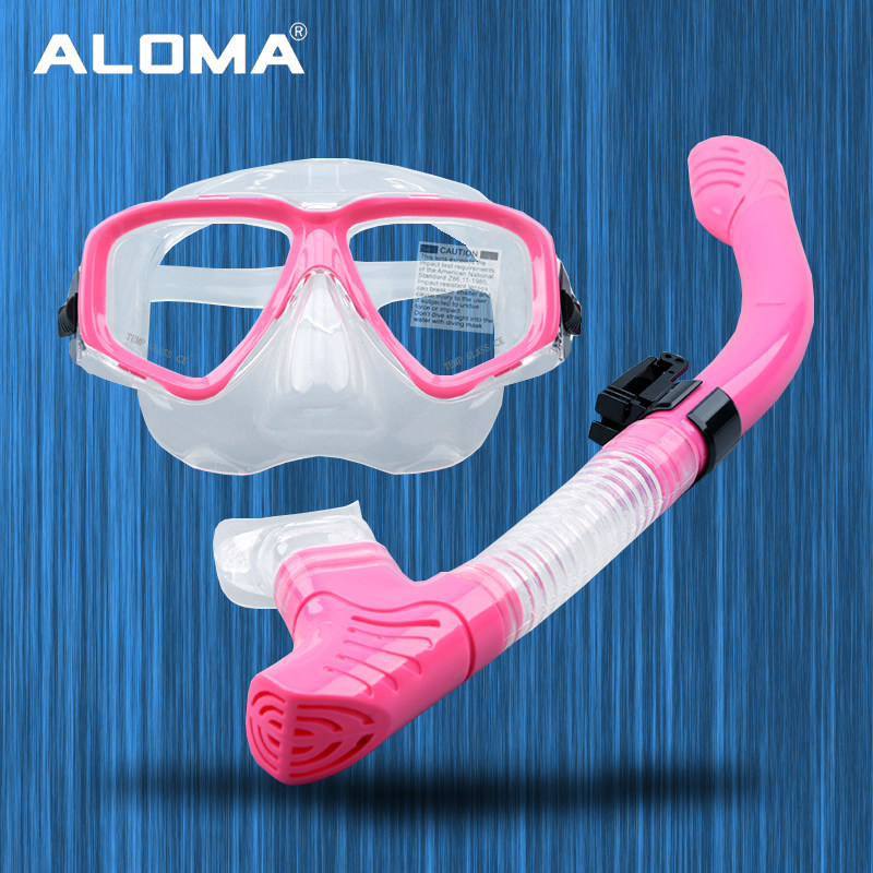 Diving silicone breathing mask adult swimming snorkeling two treasures free diving mirror breathing tube set can be equipped with myopia