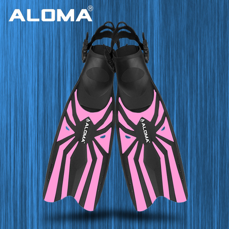 ALOMA Adult Snorkeling Equipment Long Footed Webbed Open Adjustable Frog Shoes Professional Swimming Training Snorkeling Trippel