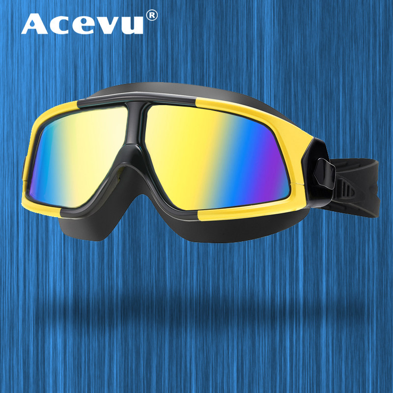 Anti-fog swimming glasses electroplated high-definition swimming glasses snorkeling glasses silicone diving eye mask goggles can be matched with myopia