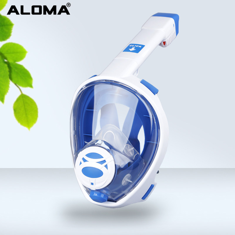 Full dry type Sucker Large Frame Silica Gel Full Mirror Snorkeling Triple Basil Swimming Equipped Snorkeling Child Diving Mask
