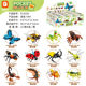 Square Orange Building Blocks Children's Educational Insect Model Girl Butterfly Toy Boy Scorpion Centipede Puzzle Gift