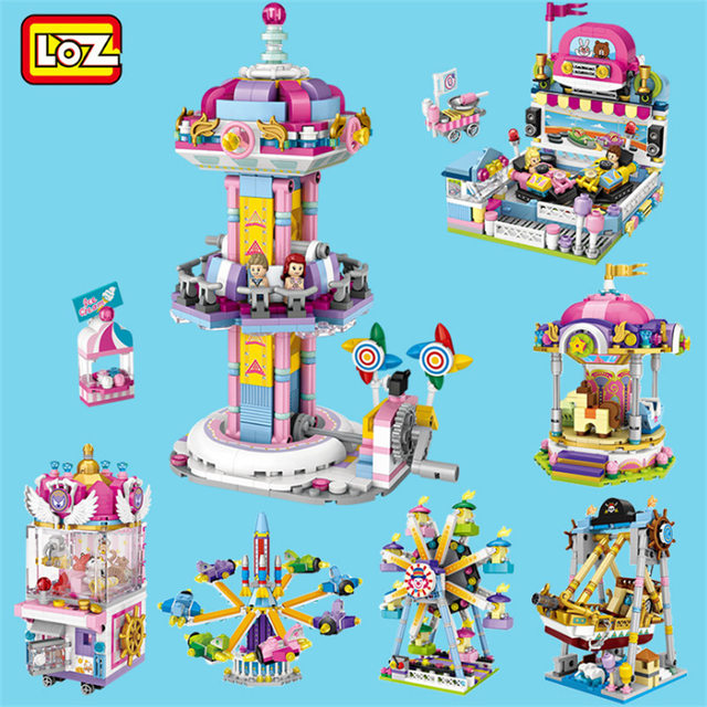 Loz Small Particle Mini Building Blocks Assembly Playground Chinatown Freefall Machine Toy 1717-1736 1746