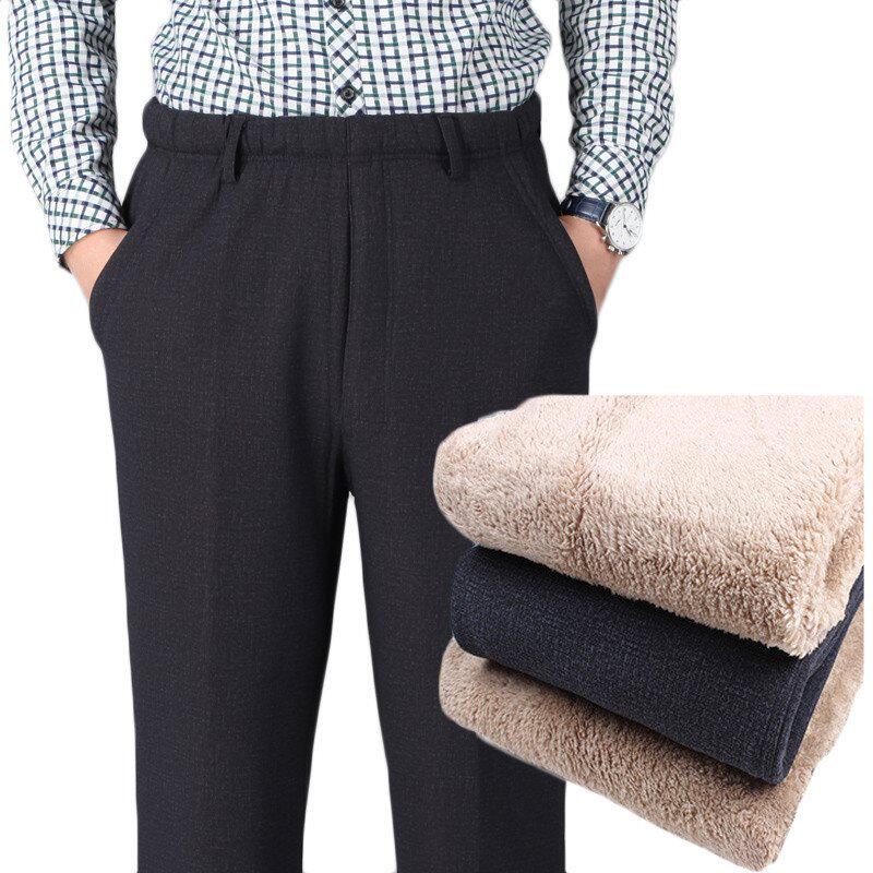 Elderly cotton pants 60 + years old sending elders winter long pants big size fashion new 2021 old man male style