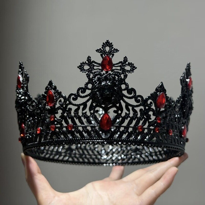 Simple European-Style King's Crown, Dark and Fierce Style, Large Crown, Men's Headwear, Baroque Queen's Crown, Performance Headwear Simple European-Style King's Crown, Dark and Fierce Style, Large Crown, Men's Headwear, Baroque Queen's Crown, Performance Headwear