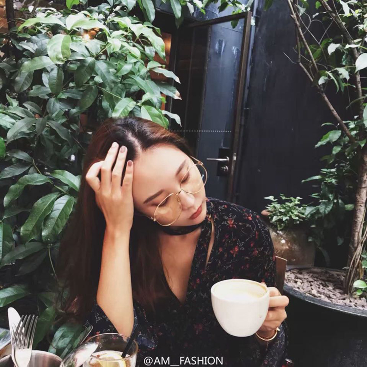 Kính khung nữ dây vàng cận thị khung lớn kính nam retro phí thủy triều Kai Ming Wu Yifan Pingguang gương mạng màu đỏ với đoạn văn kính cận là thấu kính gì