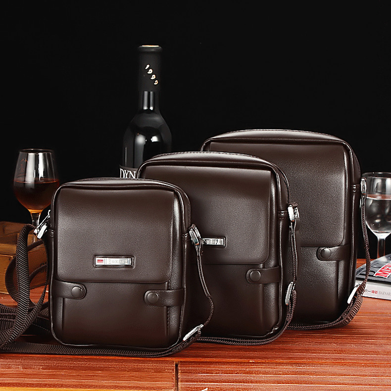 Chic kangaroo genuine leather pocket single shoulder bag casual scapegoat satchel mini small bag men's cow leather small satchel bag