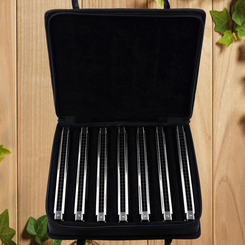 Shanghai Old Card Kane 24 Kong accent resound harmonica High level playing stage CABDEFG7 Tune Suit Professional Harmonica