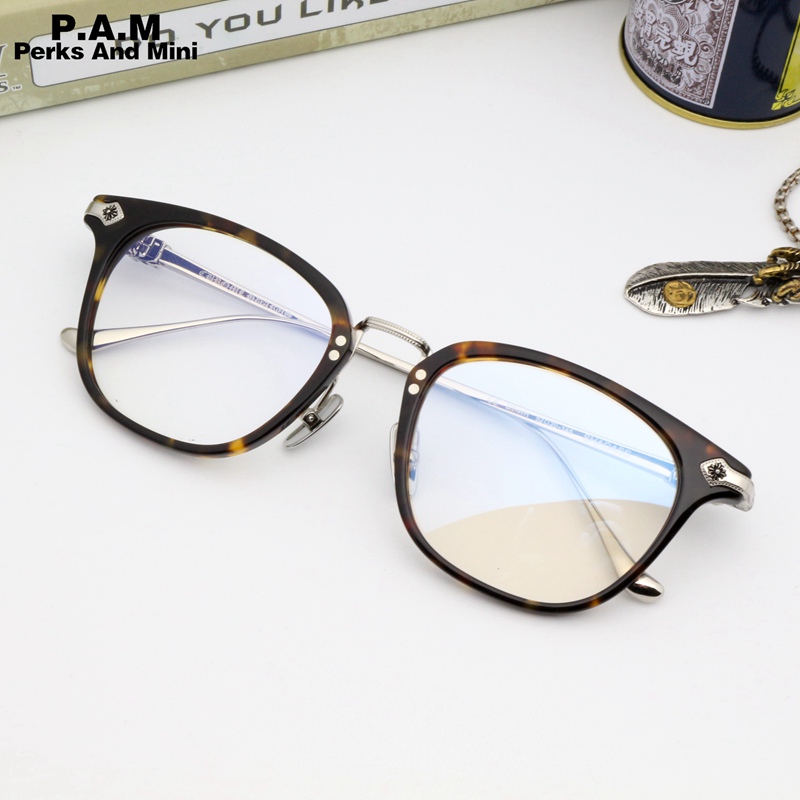 P A M punchline Eye frames Men and women Nearsightedness Pure Titanium Plates Spectacle Frame Men Wide Face Light Fit in Gold