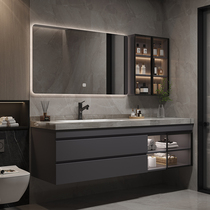 Slate seamless ceramic bathroom cabinet combination light luxury smart large size washbasin basin washbasin cabinet