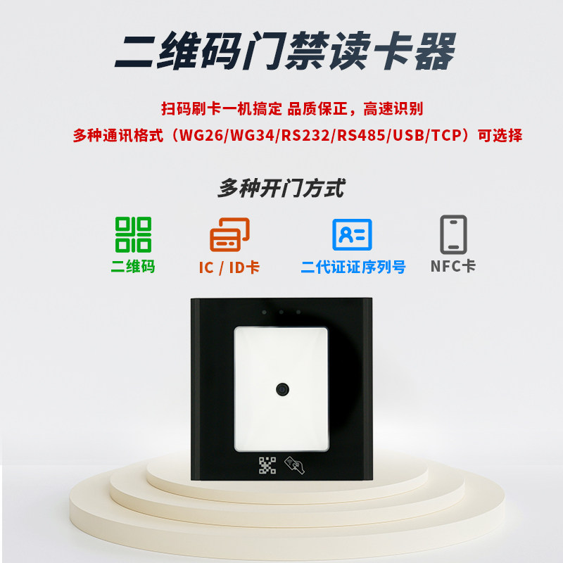 二维码门禁读卡器太香了！二代证ICID卡+NFC一机搞定，安全又方便！
