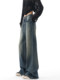 KEN STUDIO2025 autumn and winter plus velvet American retro washed straight jeans women's loose wide-leg pants