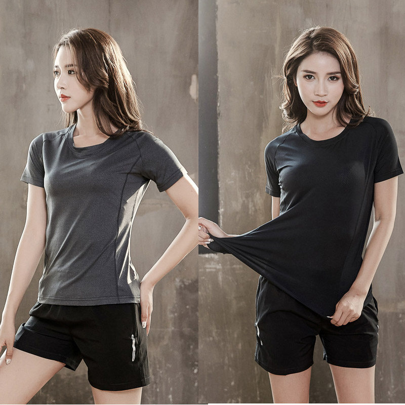 Speed Dry T-shirt Woman Short Sleeve Round Collar Running Sports Fast Dry Jersey Man Elastic Breathable Fitness Blouse Summer Outdoor T-shirt