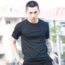 Outdoor quick-drying T-shirt mens short sleeve sweat-absorbing breathable elastic quick-drying clothes round neck walking fast-drying mountaineering loose size