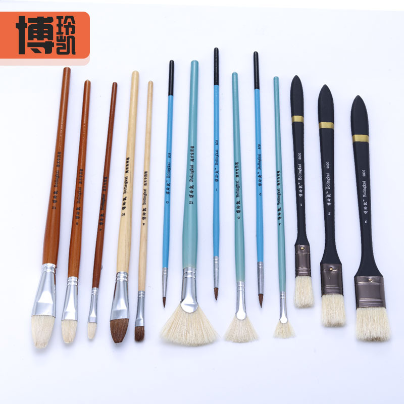 Oil Paintbrush Examination Fine Art Supplies Water Powder Watercolor Sheep Mpen Brush Hook-line Pen Brush Round-head fan-shaped propylene suit