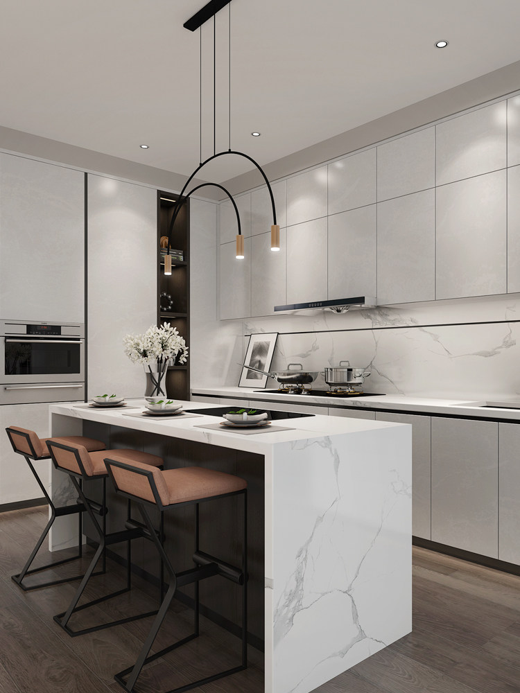 Ouya Zun island platform kitchen decoration custom overall overall cabinet Marble countertop open?Car-based household economy