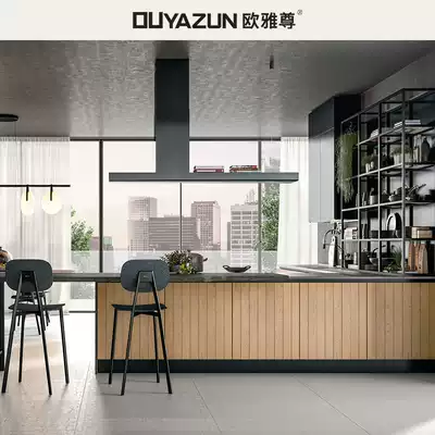 Ouyadun overall wardrobe custom L-type imported rock board countertop open kitchen simple? With car customized design