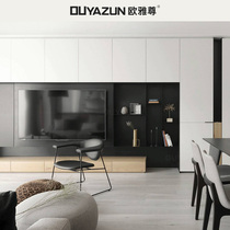  Living room whole house custom TV cabinet Custom entire background cabinet full wall TV cabinet combination wall cabinet background wall