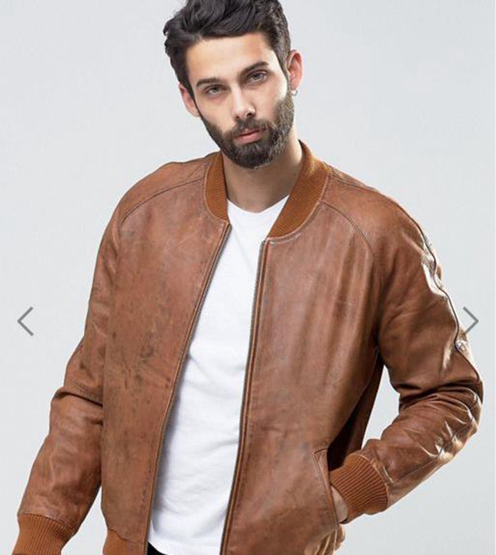 Clearance Stock Asos Leather Bomber Jacket Baseball Jacket Genuine Leather Jacket