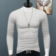 ຜູ້ຊາຍ Round Neck Long Sleeve T-Shirt Modal Thin Solid Color Slim Fit Bottoming Shirt Versatile Autumn Top Trendy T-shirt