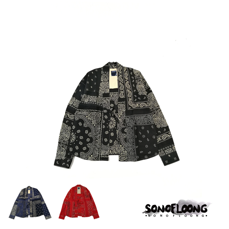 Sonofl Japanese Retro Paisley Shirt Robe Bandana Lhamo Shirt Non-Visvim Sonofl Japanese Retro Paisley Shirt Robe Bandana Lhamo Shirt Non-Visvim