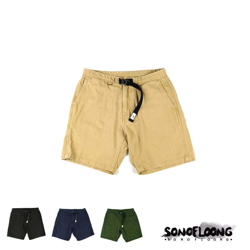 GC sản xuất SONOFLOONG Quần short tự canh giặt quần short cotton thời trang Nhật Bản Shawn Yue nhãn màu tím - Quần short