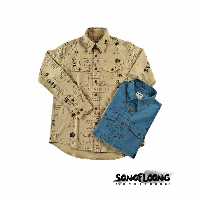 GC出品SONOFLOONG BLACK ELK SHIRT余文乐法兰绒全棉衬衫非visvim