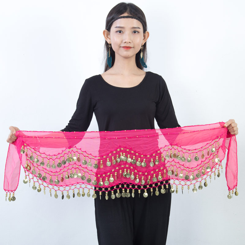 Ti dance neon belly dance waist refinement Indian dance beginner waist seal hip towel performance belt waist towel accessories new