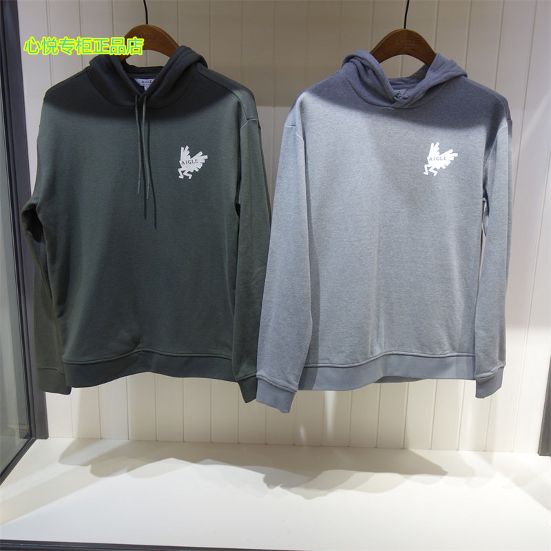 French AIGLE AGao 2022 Spring Summer New Pine Men's AS22MSWE01 printed Lianhood sports shirt Q6031 Q6032