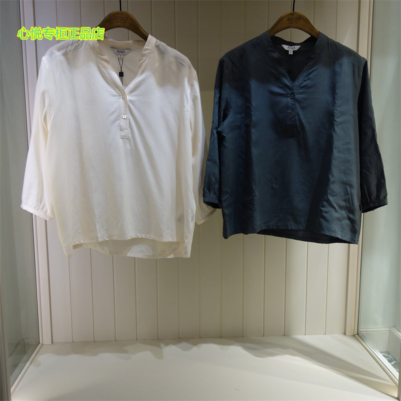 French AIGLE AGao 2022 Spring Summer New Pine AS22WSHI07 70% sleeves shirt Q5882 Q5883