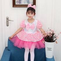 Six-1Child Performance Dress Girl Pongbow Dress Kindergarten Dance Clothes Cute Princess Butterfly Concorde
