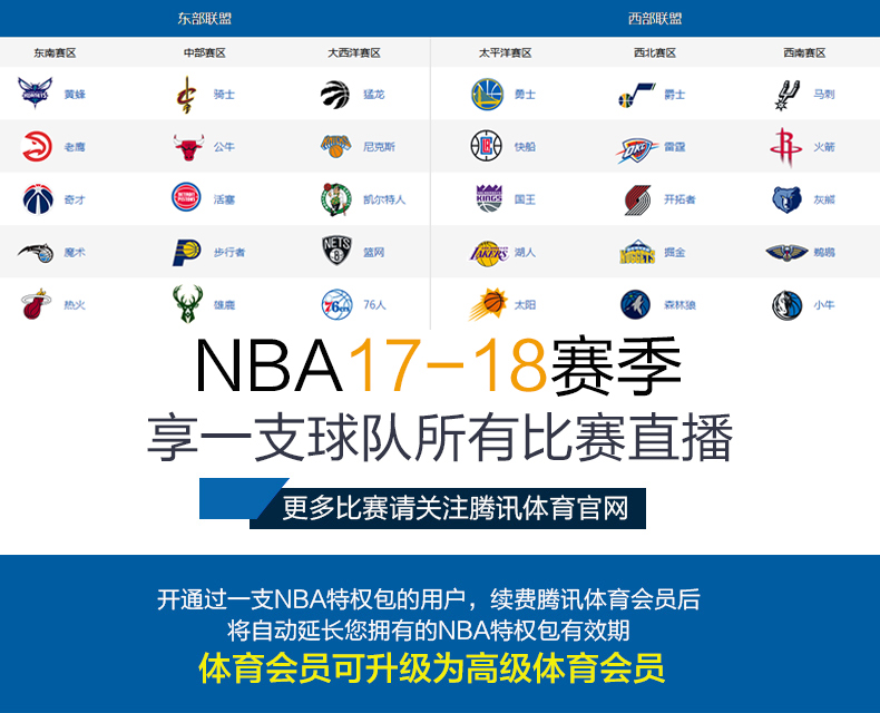 腾讯体育会员1个月 腾讯NBA体育黄金会员NBA球队通VIP 体育会员1个月,腾讯NBA体育黄金会员