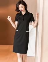Thời trang XZOO Trang phục Zha Ess 2019 hè mới khí thời trang màu đen Váy polo nhỏ thơm giản dị giản dị - Quần áo ngoài trời áo khoác gió adidas nữ