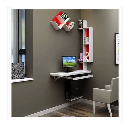Simple modern small desktop computer desk Wall computer desk Folding wall creative home computer desk