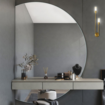 Washbasin mirror semi-circular entrance mirror living room decoration wall-mounted bathroom mirror high-definition explosion-proof washbasin bathroom mirror