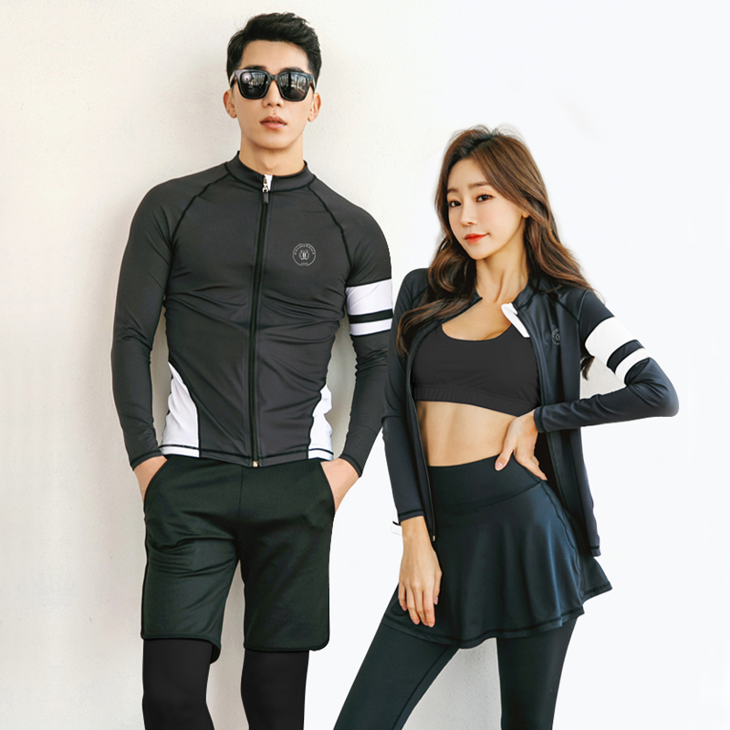 Korean Version Lovers Diving Suit Women Sunscreen Jellyfish Snorkeling Swimsuit Long Sleeve Long Pants Slim Two-piece Suit Surf Suit