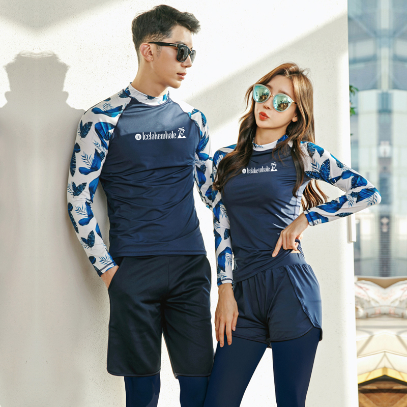 Diving suit jellyfish skinny suit two pieces of sunscreen surfer couple long sleeve long trousers quick dry beach swimsuit