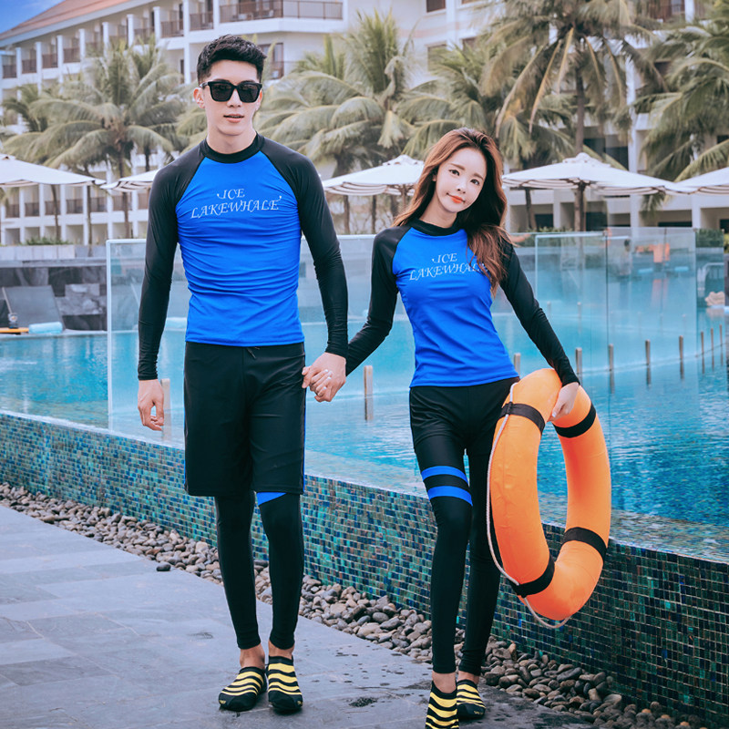 South Korea Diving Suit Woman Two-piece Long Sleeve Lovers Surf Suit Pants Speed Dry Sunscreen Snorkeling Jellyfish Swimsuit Swimsuit
