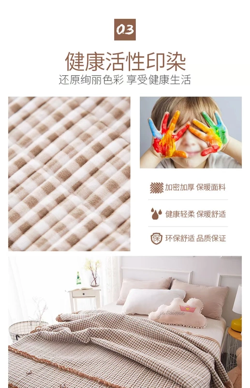 Mới mùa thu và mùa đông hai mặt phiên bản AB pha lê nhung trải giường đơn mảnh quilted san hô lông cừu tấm dày chăn trượt