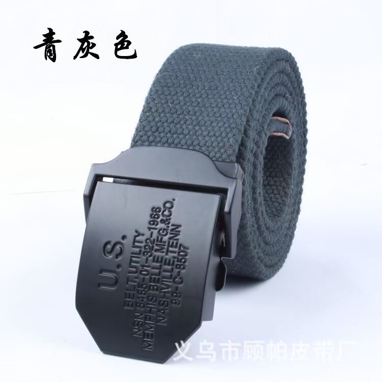 Thắt lưng vải đen mới của Mỹ Phiên bản tiếng Hàn của đai dệt dày - Thắt lưng thắt lưng cá sấu