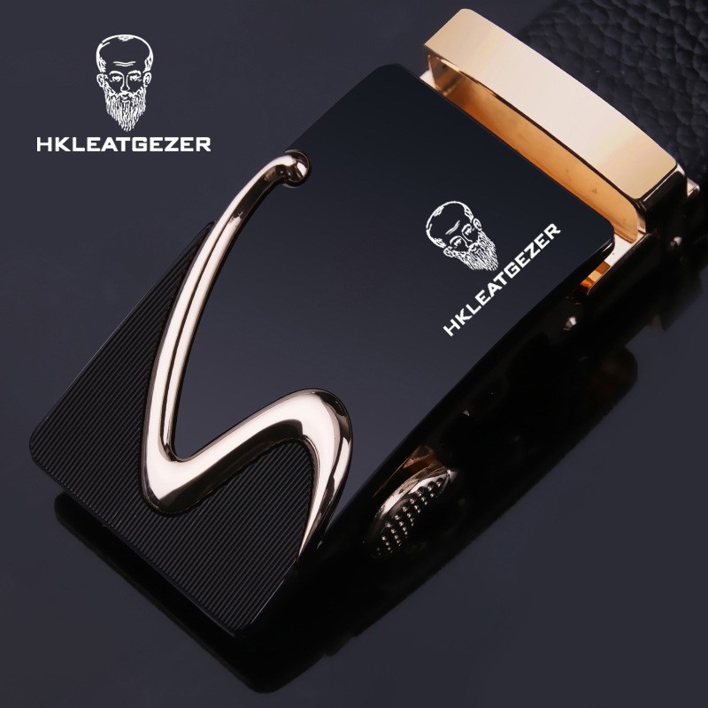 Ông già đầu thắt lưng nam thanh niên kinh doanh da tinh khiết trung niên tự động khóa quần hoang dã vành đai hipster đơn giản - Thắt lưng latex nịt bụng