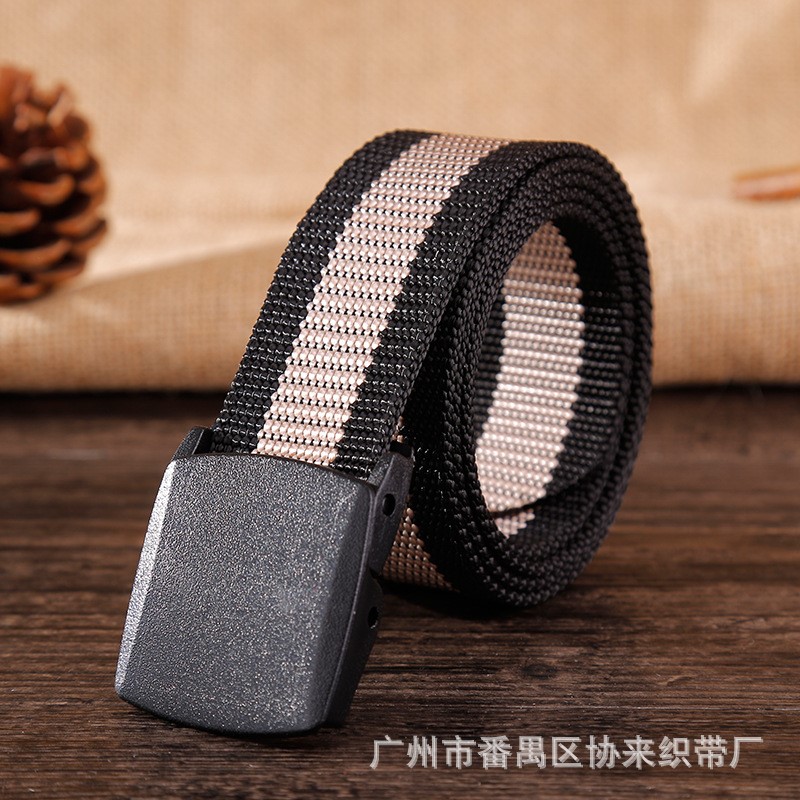 Thắt lưng vải đai nhựa khóa thắt lưng Hàn Quốc sinh viên quần jean đai vải ngoài trời nhanh khô đai thể thao - Thắt lưng thắt lưng dây dù