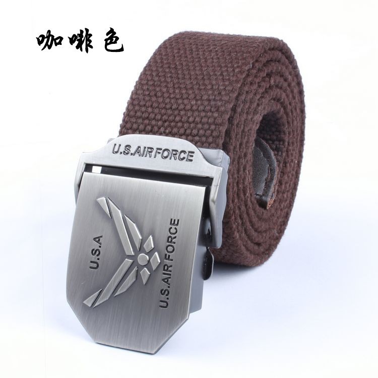 Air Force New Canvas Belt Men Quần dày dệt thường Quần dày Thắt lưng dài - Thắt lưng dây nịt bụng